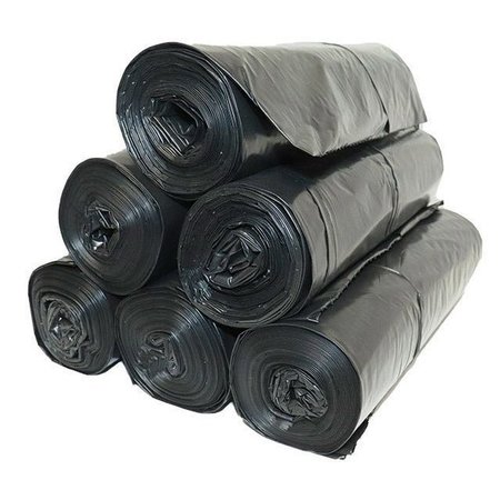 WRAP TITE Trash Can Liners, 38 in x 58 in, 2 mil, Black, 100 PK CL2003858B